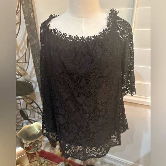 Miholl  black lace top NWOT  size XXL - Picture 1 of 12